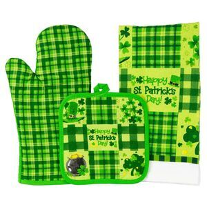 St. Patrick's Day Kitchen Kitchen Towel, Oven Mitt & Potholder 3-Piece Set